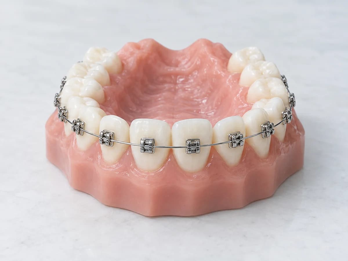Model üzerinde metal braketli ortodonti tedavisi — Derya Klinik